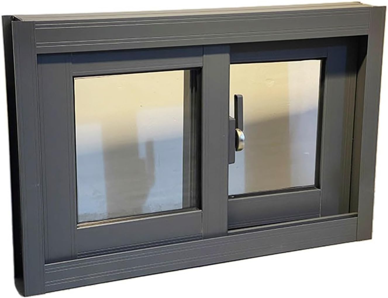 Lockable Sliding Shed Window - Horizontal Glass for Basement, Bathroom, Chicken Coop & Garage - Mobile Concession Serving Door (White, W115xH35cm)