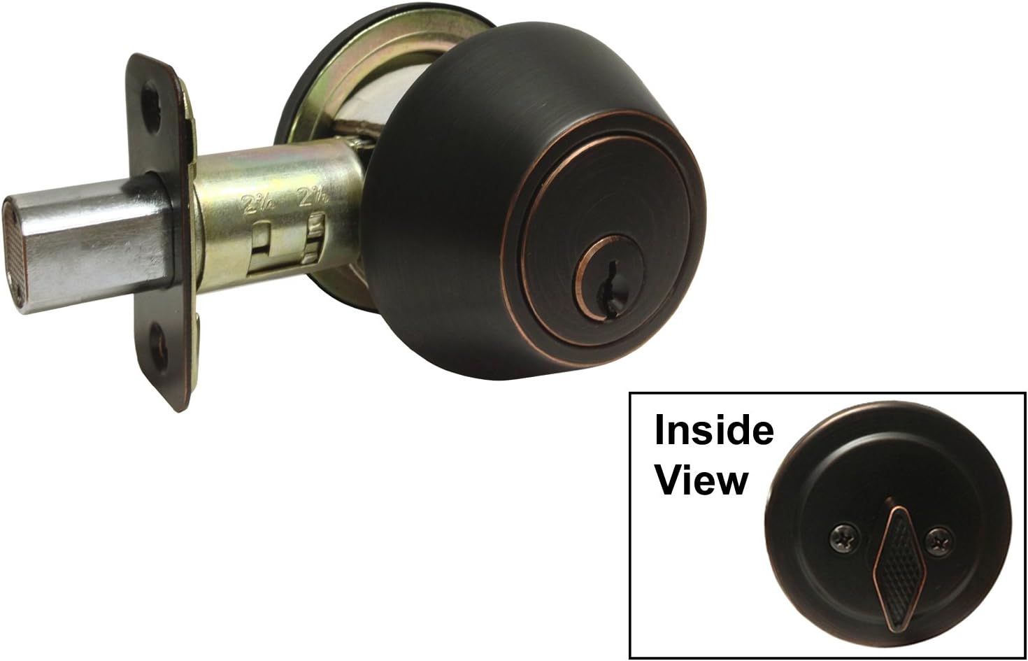 3-Sets Dark Oil Rubbed Bronze Entry Entrance Levers with Matching Single Cylinder Deadbolts Combo Keyed Alike 838DBR