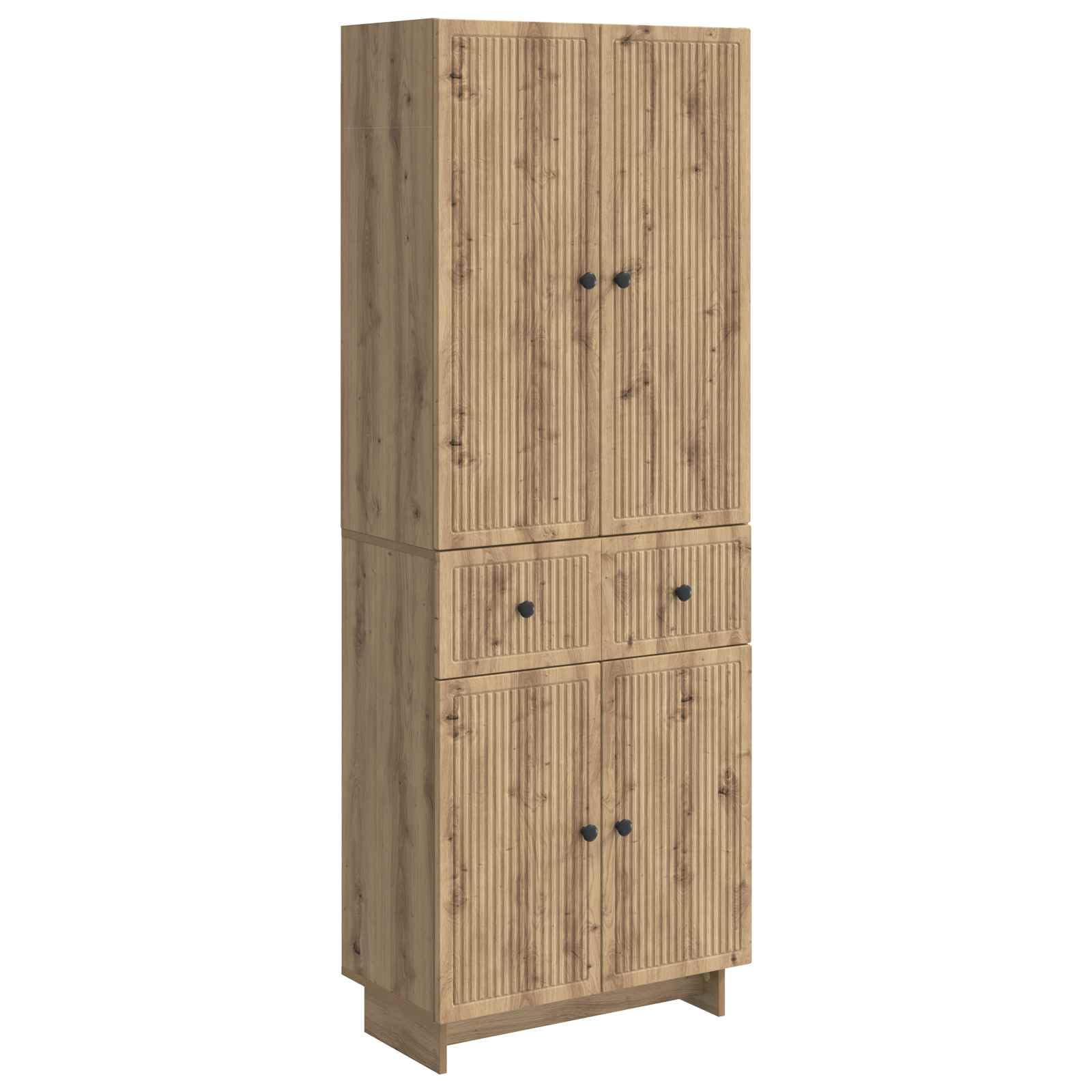 Mueble modular para salón con armarios de madera de 2 piezas y aparador bajo