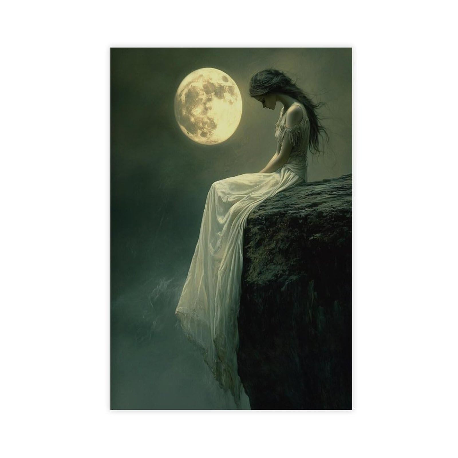 Wjwart Gothic Victorian Woman Hecate Goddess Witchy Canvas Poster Wall Art Print Picture Paintings 12X18inch(30X45cm)