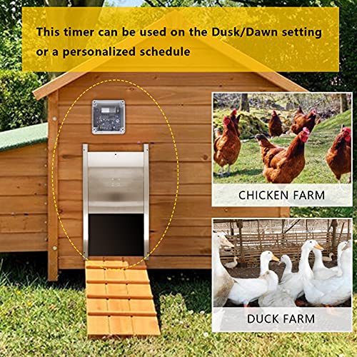 Chicken Door Automatische Hühnertür,Automatische Hühnerklappe für Hühnerstall Mit Timer Und Lichtsensor,Türöffnung Für… – Bild 3