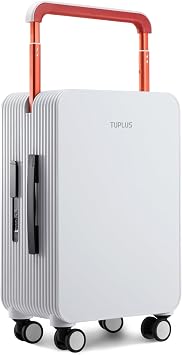 TUPLUS Balance 20 Inch Wide Handle Luggage Zipperless Suitcase White