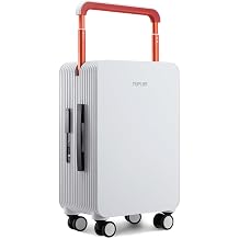 TUPLUS Balance1.0,20 Inch Zipperless Suitcase Wide Handle Luggage,White