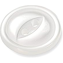 12 Pcs White Fish Eye Buttons for Sewing and Crafts - 0.75 Inch, 2 Hole, 30L Round Plastic Design Buttons for Pants, Dress, Skirt, Shirt, Scrapbooking, DIY