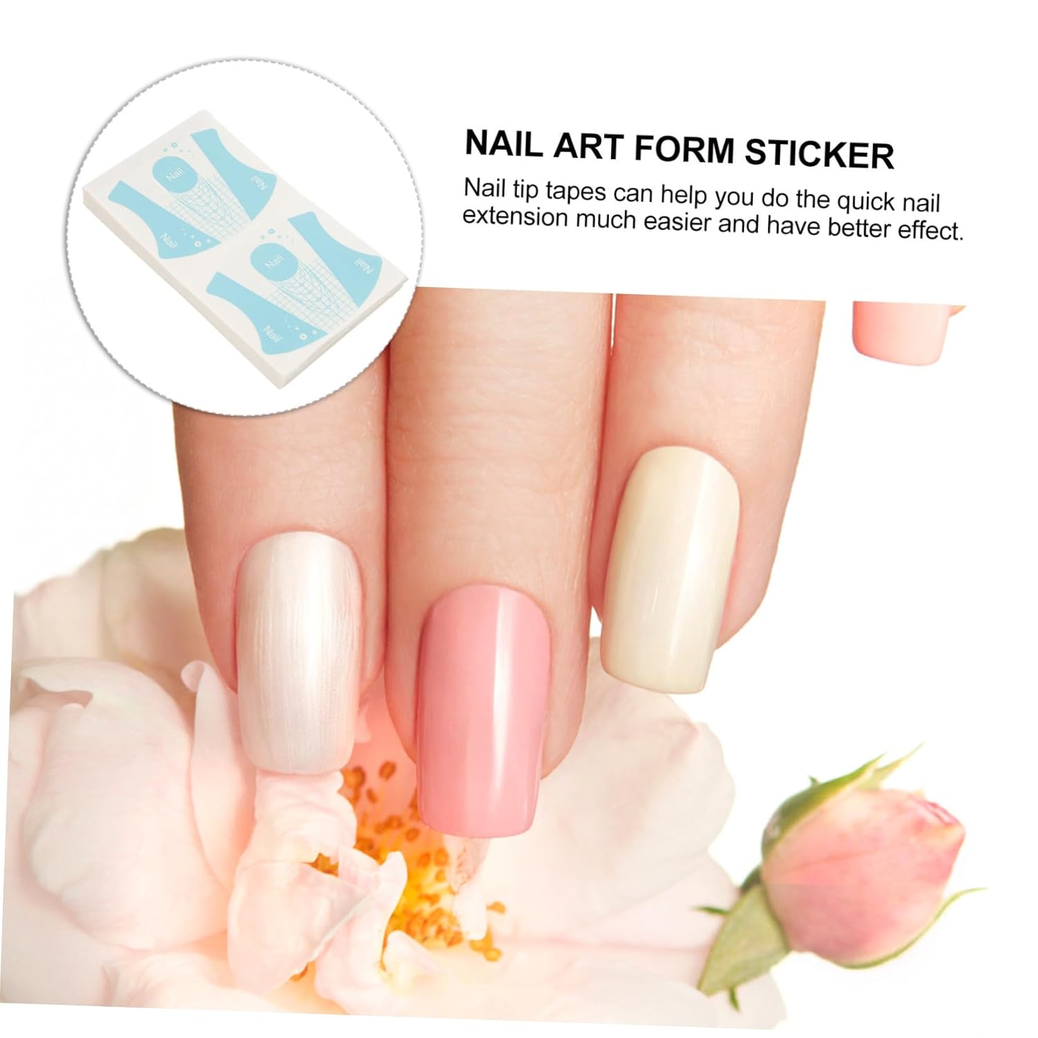 100Sheets Reusable Nail Art Extension Forms Nail Tools for Manicure Easy to Apply Nail Extension Stickers for Home Salon Use Delicate Design Convenient