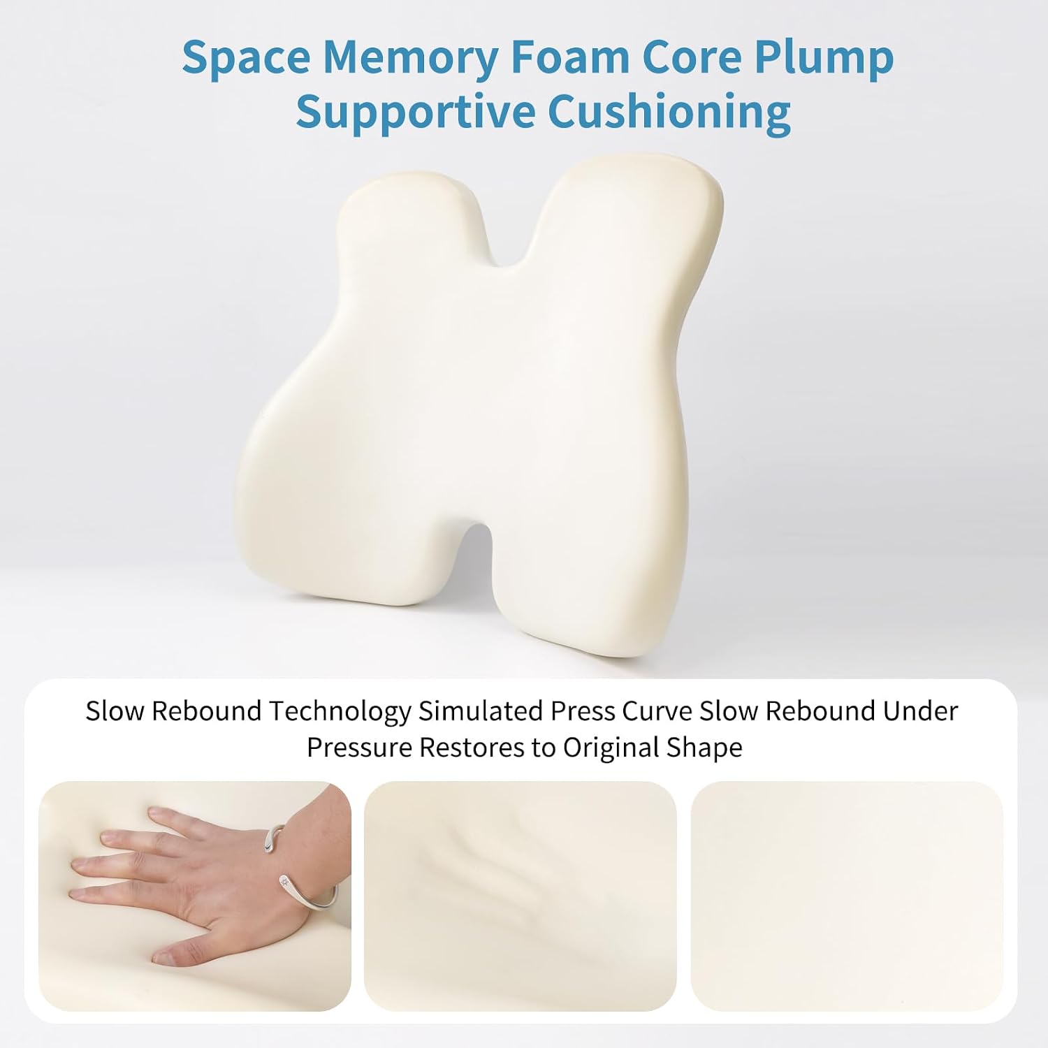 Lumbar Support Pillow, Memory Foam Back Support for Office Chair | Ergonomic memory foam lumbar support helps improve posture, reduce back pressure, and fits most office chairs and car seats.
