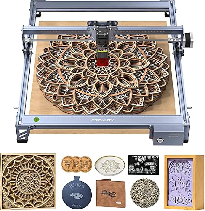 Official Creality CR-Laser Falcon Engraver, 10W Laser Engraver for Wood and Metal, 0.06mm Accuracy, 12mm One Pass Cutting, Eye Protection Support Light Burn