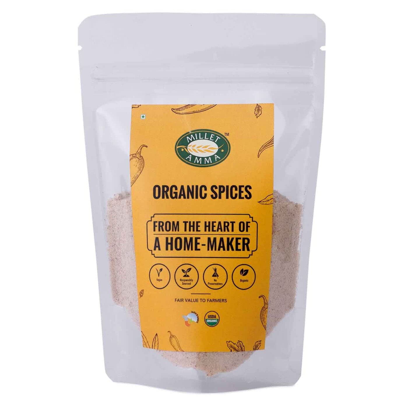 MILLET AMMA Assafetida biologica (Hing) 50 g, 100% vegano e senza glutine, spezia aromatica da cucina, contiene proprietà antispasmodiche e antinfiammatorie
