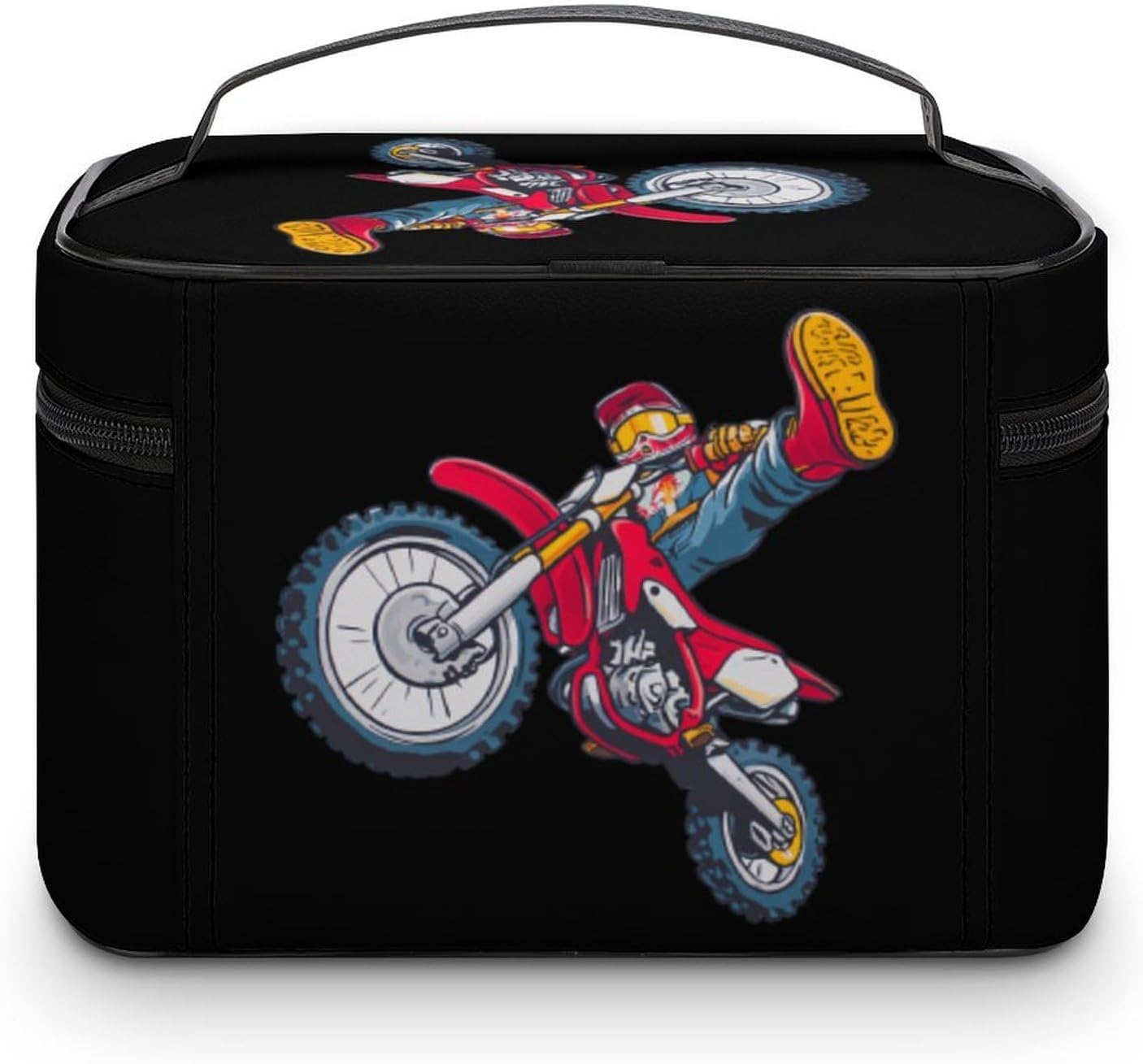 Dirt Moto Bike Motorcycle Makeup Toiletry Bag Cosmetic Case Organizer image 3