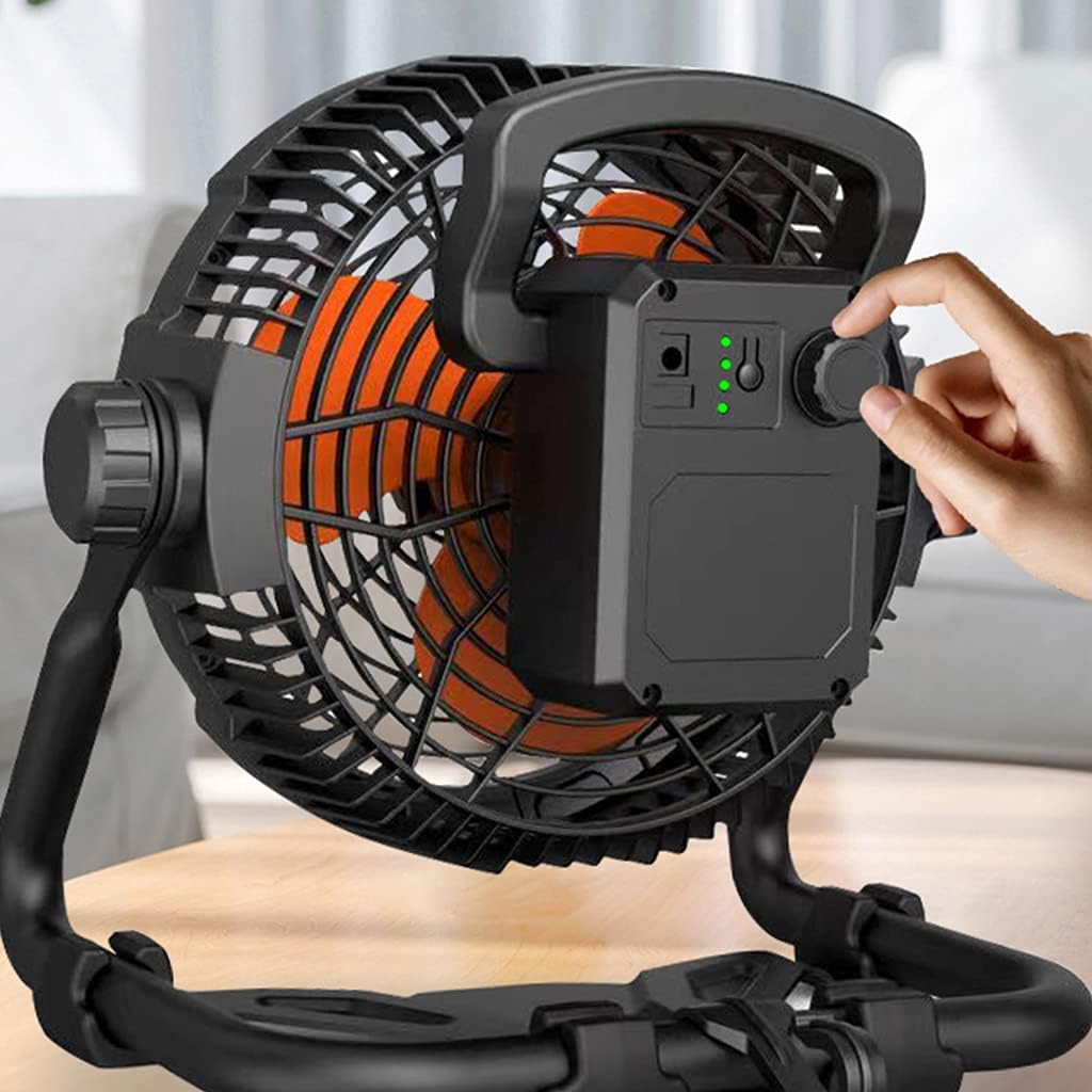 Rotation USB Battery Multi Purpose Table Fan Rechargeable Battery Powered Industrial Fan With Table Lamp