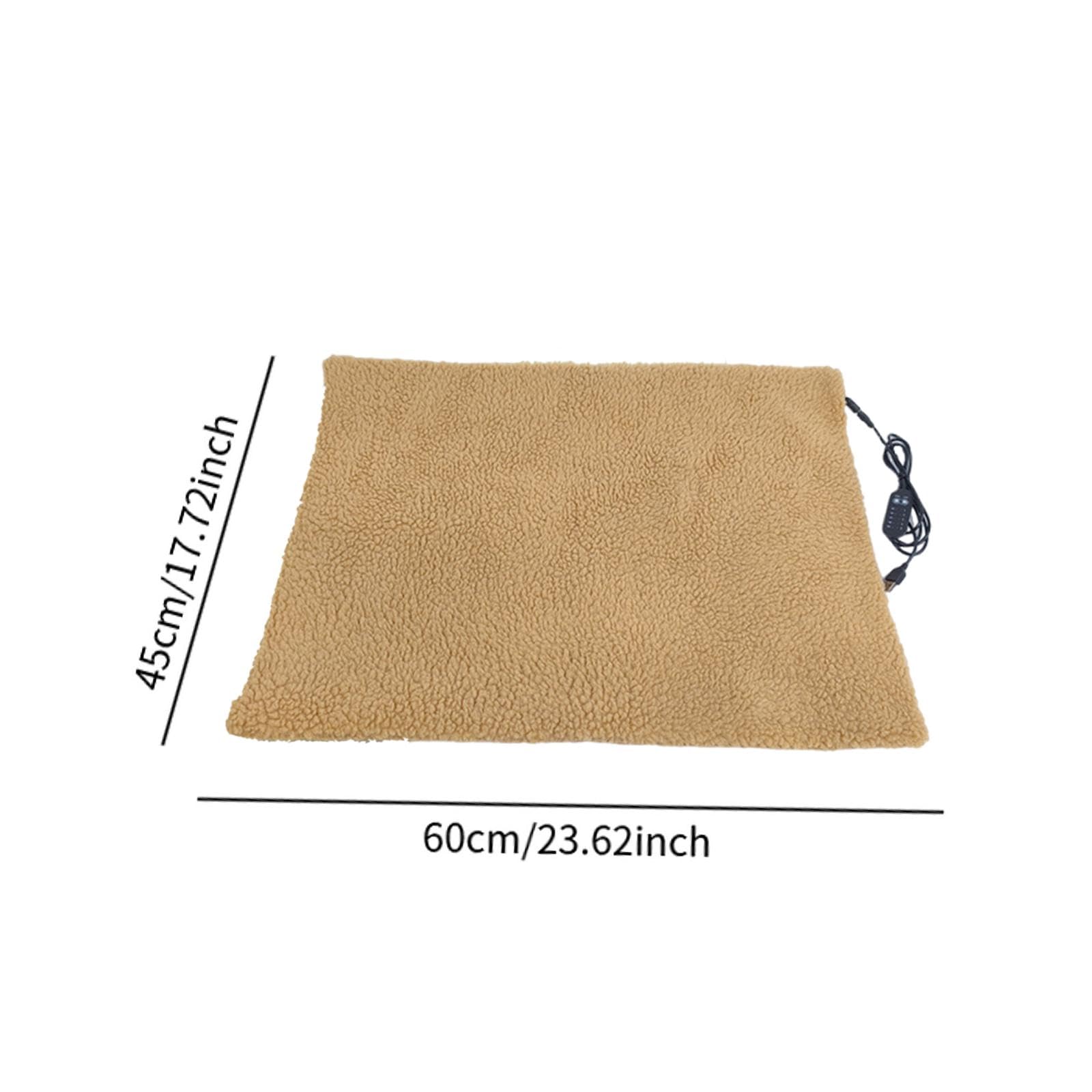 Coussin Chauffant pour Chats, Tapis Chauffant pour Chat Utilisable à L'intérieur et à L'extérieur, 5 Niveaux de Température, Coussin Chauffant, Brun