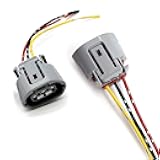 MLY 2-Pack 3-Pin Alternator Wiring Harness Plug, Plug & Play Pigtail Wire Harness Connector, Automotive Wire Harness Kit Replacement, Compatible with Lexus Nissan Infiniti EX35 G35 (Gray)