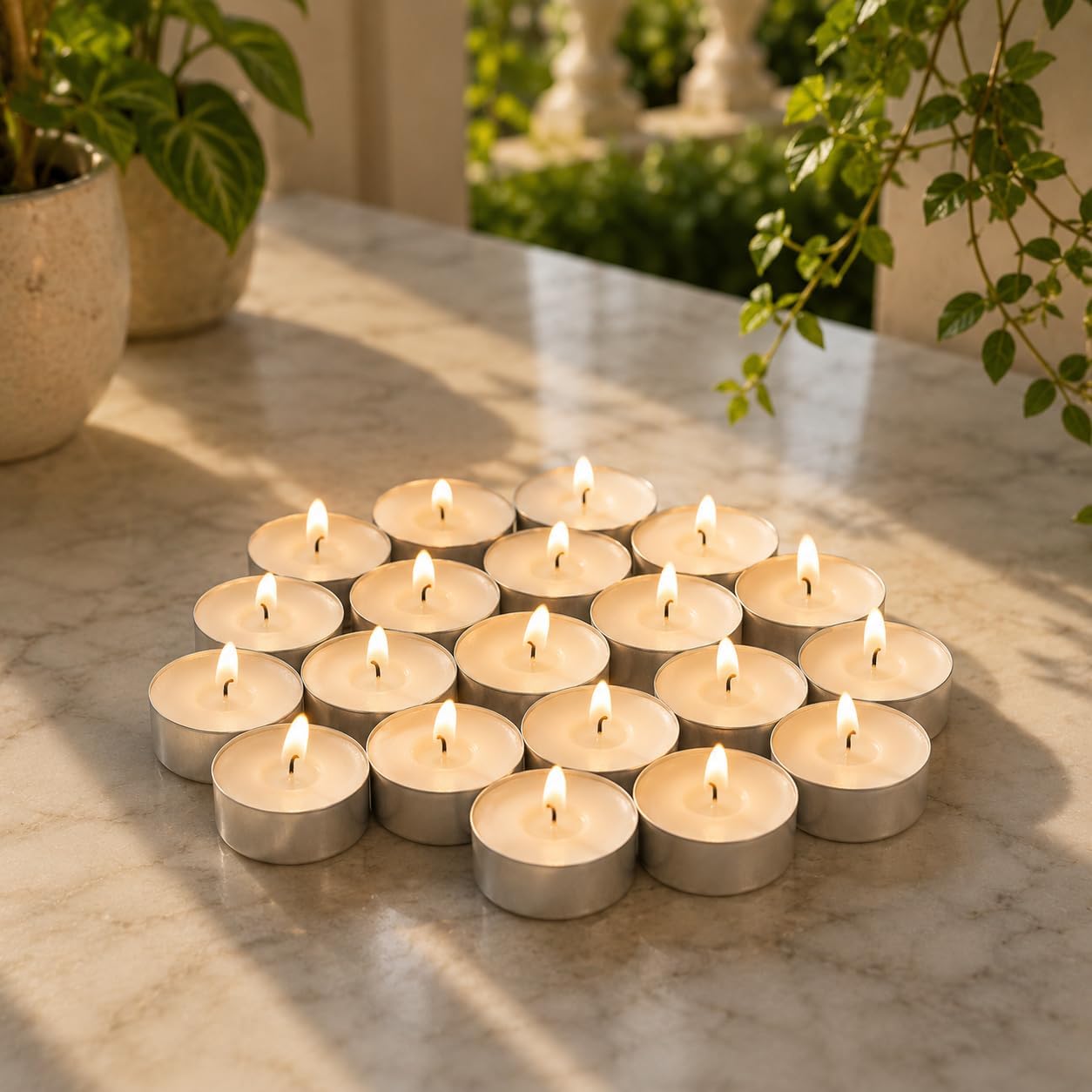 Smokeless Unscented White Tea Light Candles (Set of 100)