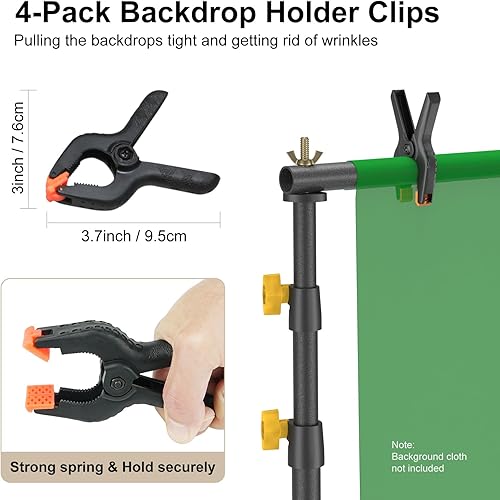 Miniatura 8 de LINCO Lincostore 4171 - Kit de soporte de fondo ajustable de 10 x 6.5 pies, sistema de soporte de fondo para fotografía con bolsa de transporte para