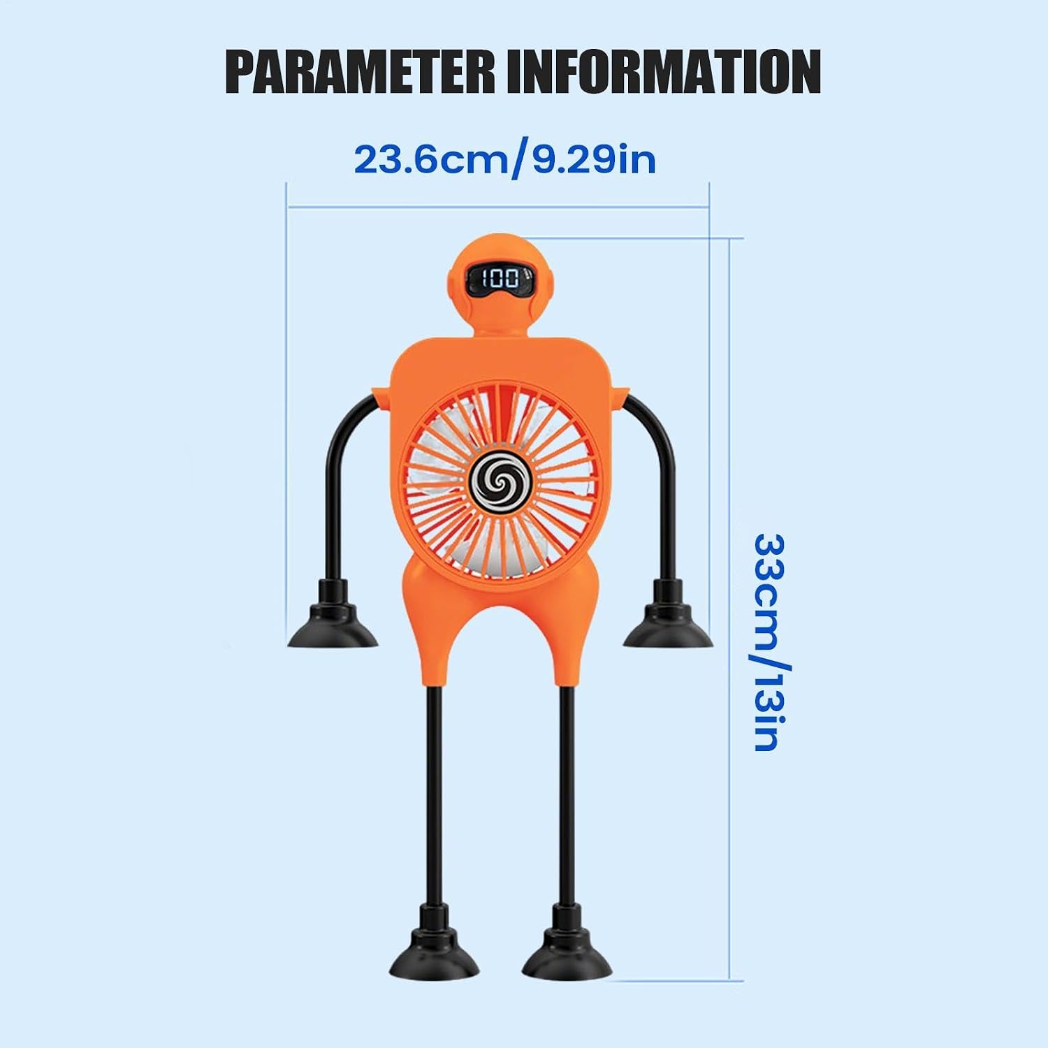 Desk Fan for Office | Robot Shape 100 Wind Speed | Household Desktop Fan -9.29x12.99 inches for Women Men Students Travelers Home Apartment Study Bedroom Living Room Travel Camping Dormitory