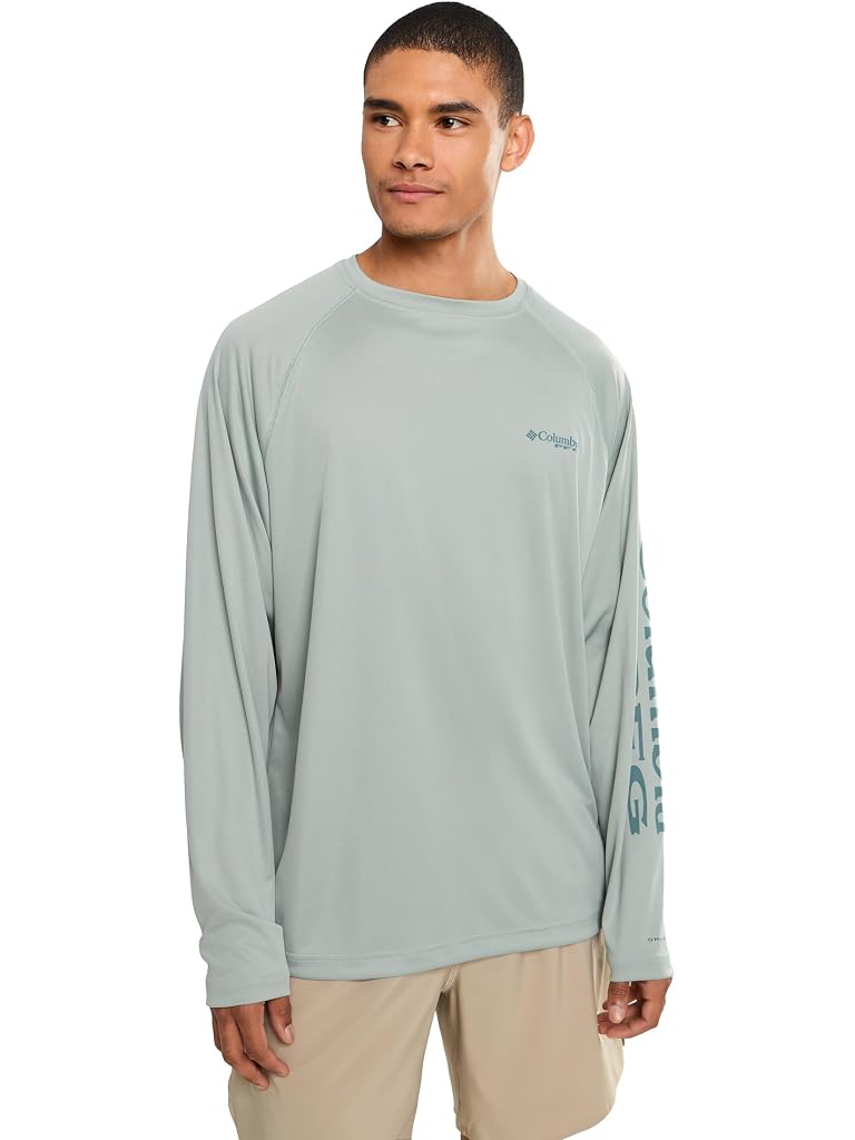 Gray Columbia PFG Terminal Tackle Long Sleeve Shirt