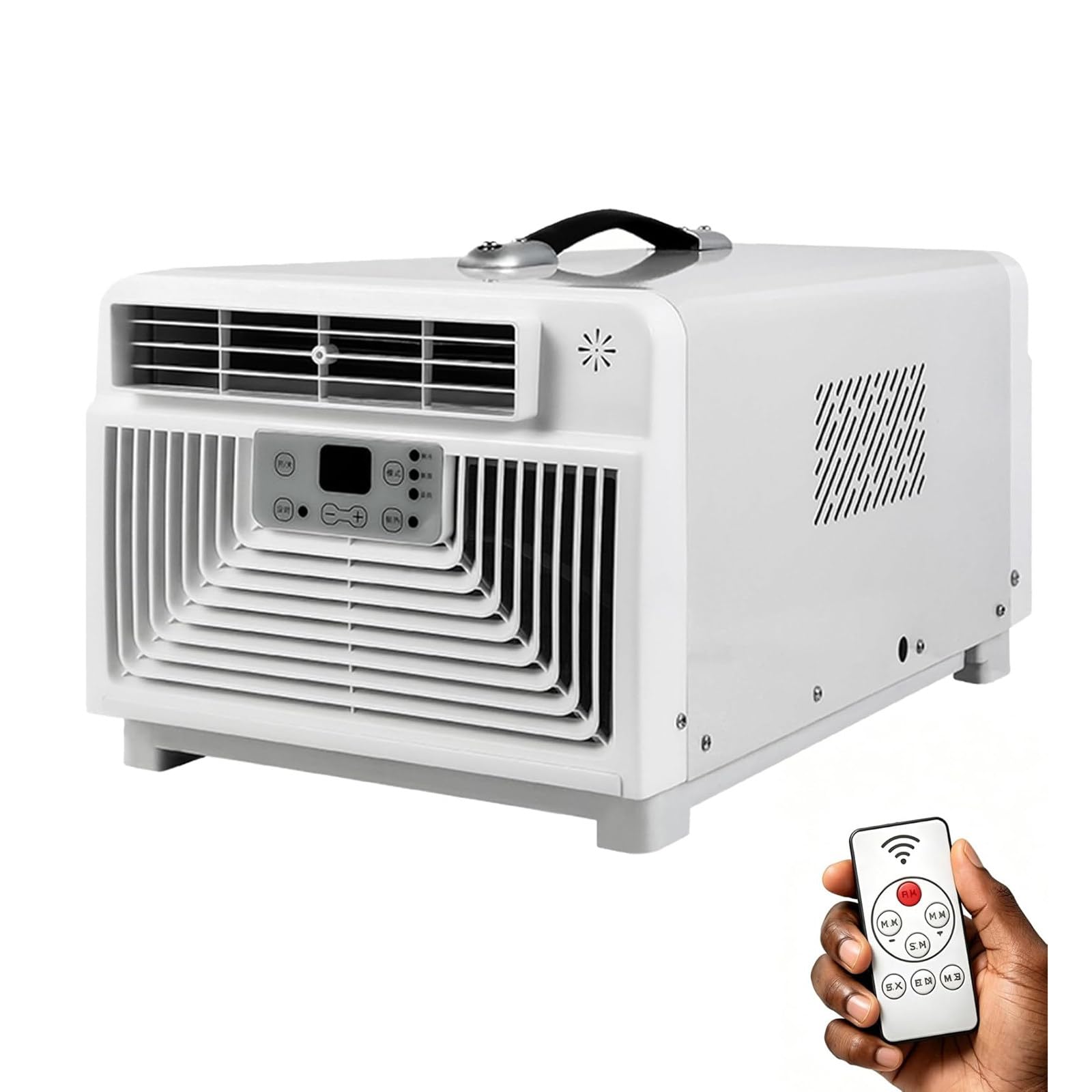 HajMyrdonyx 3400 BTU Small Travel-Friendly Tent AC Unit, 4-in-1 Quiet Compressor Air Cooler, Outdoor Air Conditioner 300W 42dB Quiet, Quick Cooling, 5 Min (8 m²) for Van Life, Truck