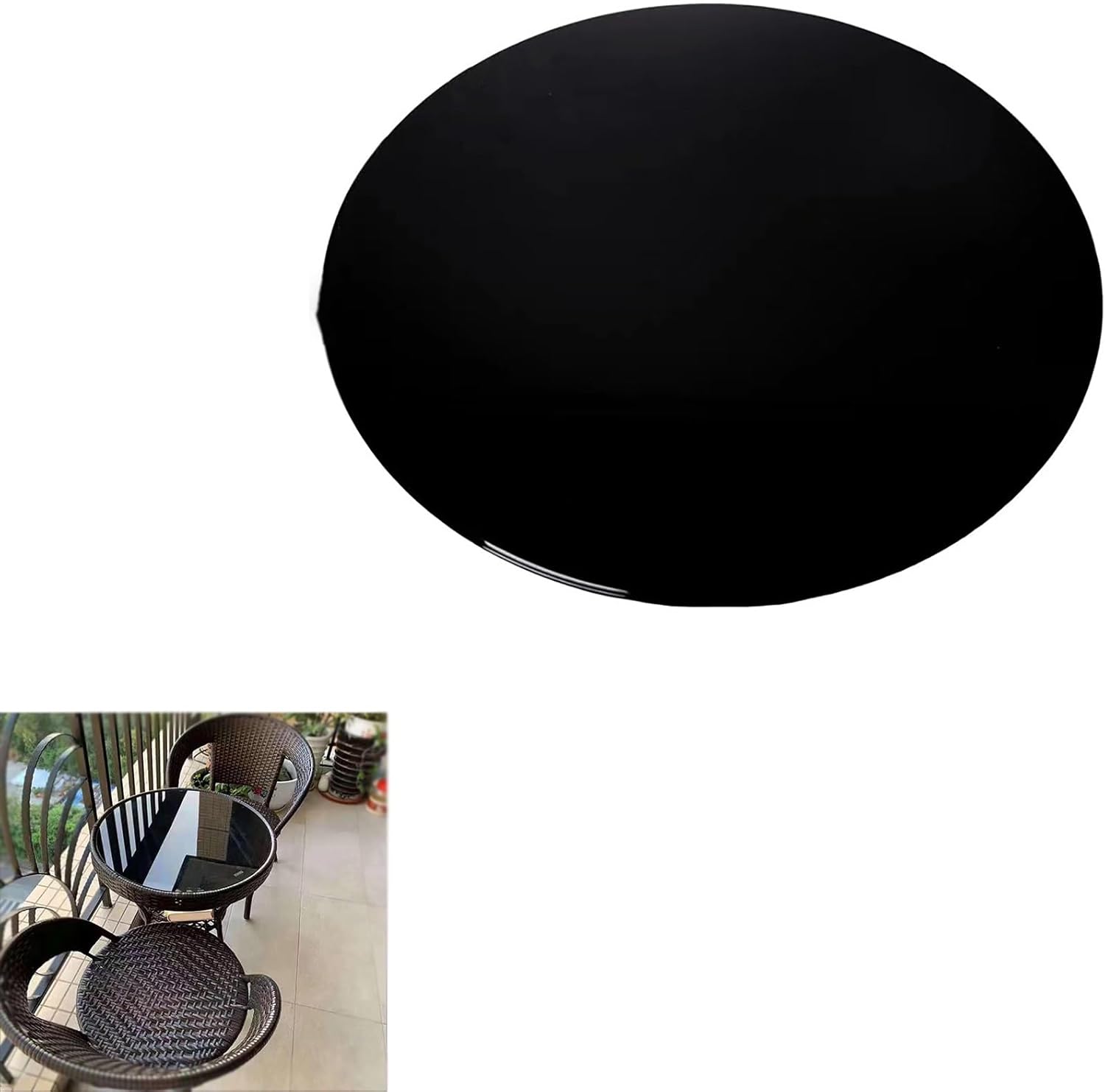 Round Glass Table Top,18-27-36" Round Round Tempered Glass Top,Bevel Premium Round Circular Plate Glass,Polish Edge Radius Corners,Tempered Glass(88CM(34.6IN))