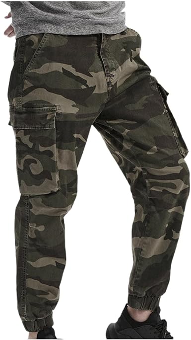 Amazon.com: Pantalones cargo ligeros de camuflaje para hombre, con  múltiples bolsillos, ajuste relajado, tácticos, pantalones de senderismo  con cremallera elástica para exteriores : Ropa, Zapatos y Joyería