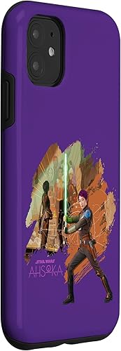 Miniatura 3 de iPhone 11 Star Wars Ahsoka Part Two Sabine Wren Mural y estuche de sable de luz