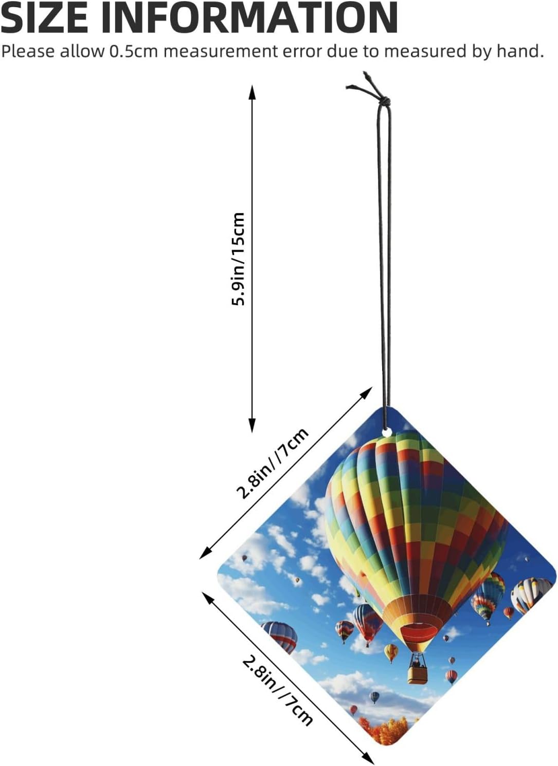 Car Air Fresheners Bulk Square Hanging Car Air Freshener Fragrance Scented Cards Colorful Hot Air Balloon Auto Mirror Pendant Aromatherapy Tablets For Car Home Office Closet Bathroom 40 Pcs image 3