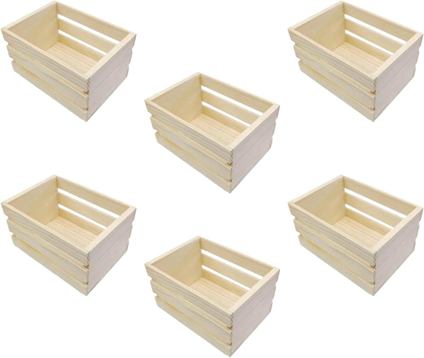 Rural Styles Pine Wood Miniature Box Decorative Storage Box Nesting Crates for Small Items Scene Display Miniature Wood Nesting