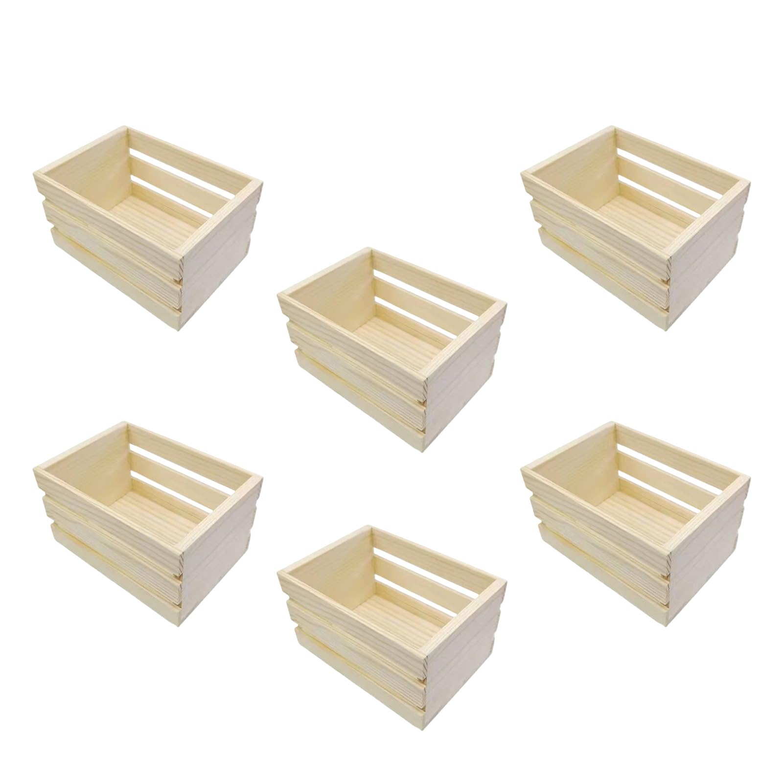 our fave 6 / 12Pieces Small Pine Wood Storage Box Organization Nesting Box for Toy Cosmetic Doll House Display Accessories Wooden Storage