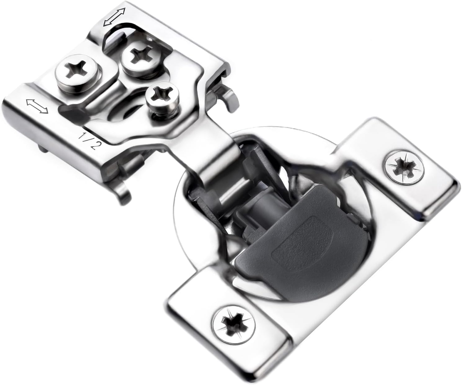 40 Pack 1/2 Inch Overlay Soft Close Concealed Kitchen Cabinet Hinges, Slow Self-Closing Concealed Hidden Hinges for Face Frame Doors, Satin Nickel 3-Way Adjustable Cabinet Door Hinges