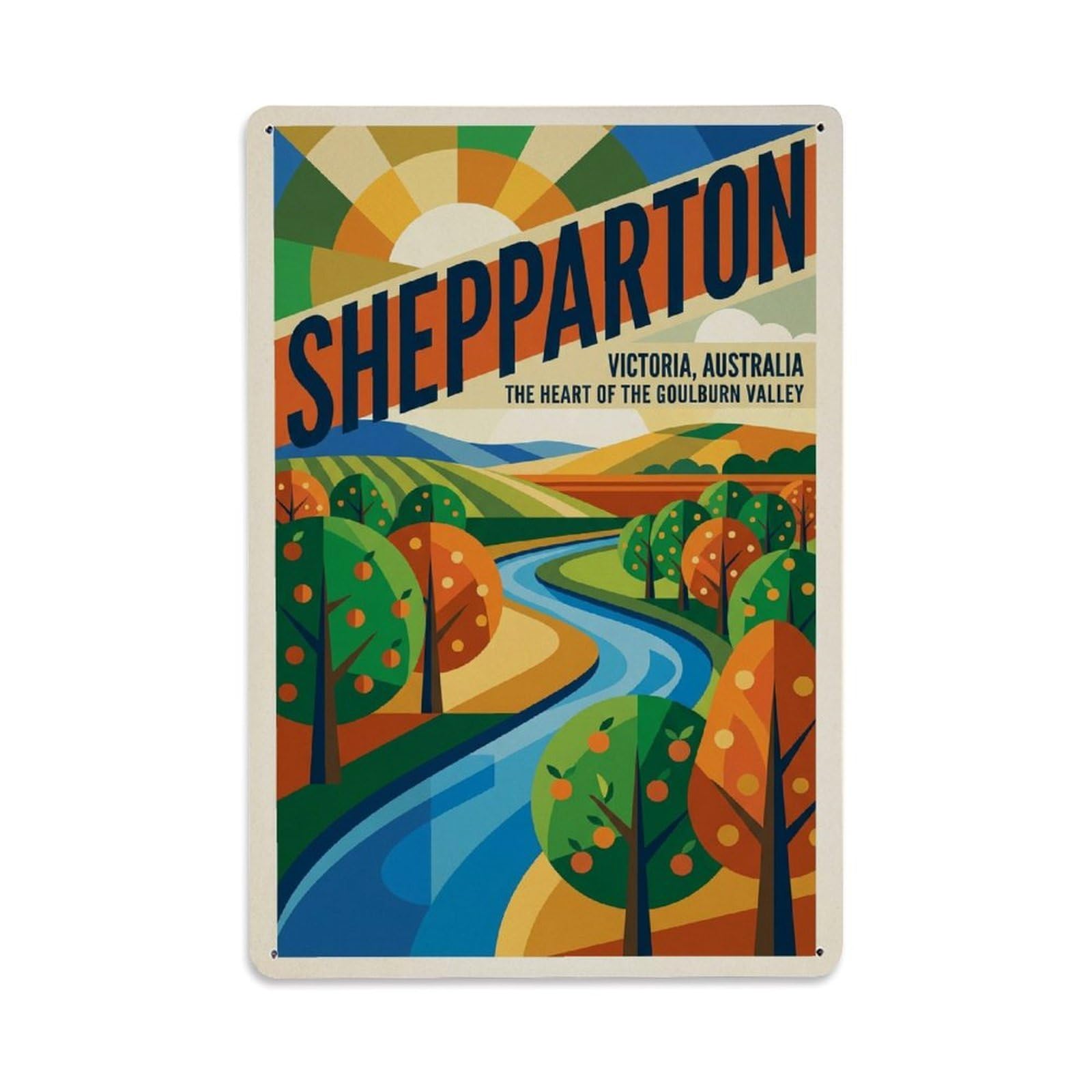 Metal Tin Sign Australia Shepparton Vintage Travel