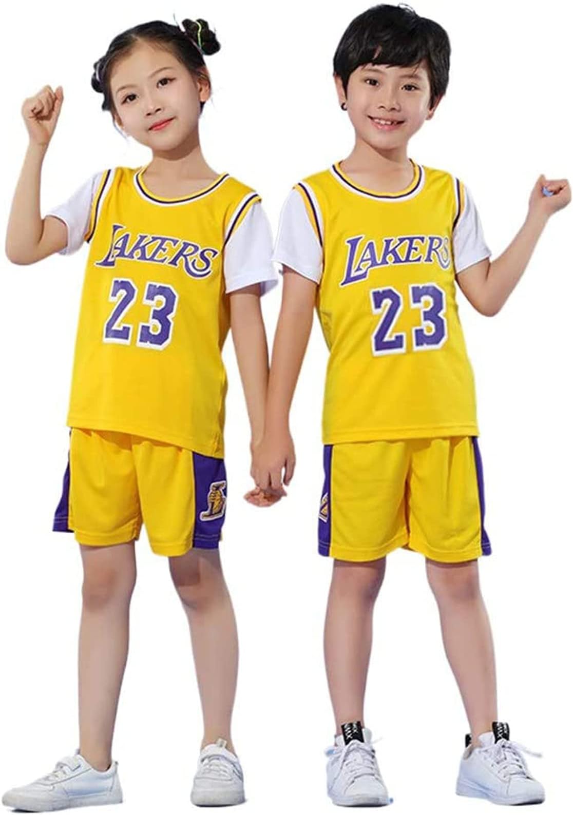 HULGBasketball Clothing,basketball Kit Boys,Kids Boys Basketball 2-Piece #23 Basketball Performance Tank Top and Shorts Set