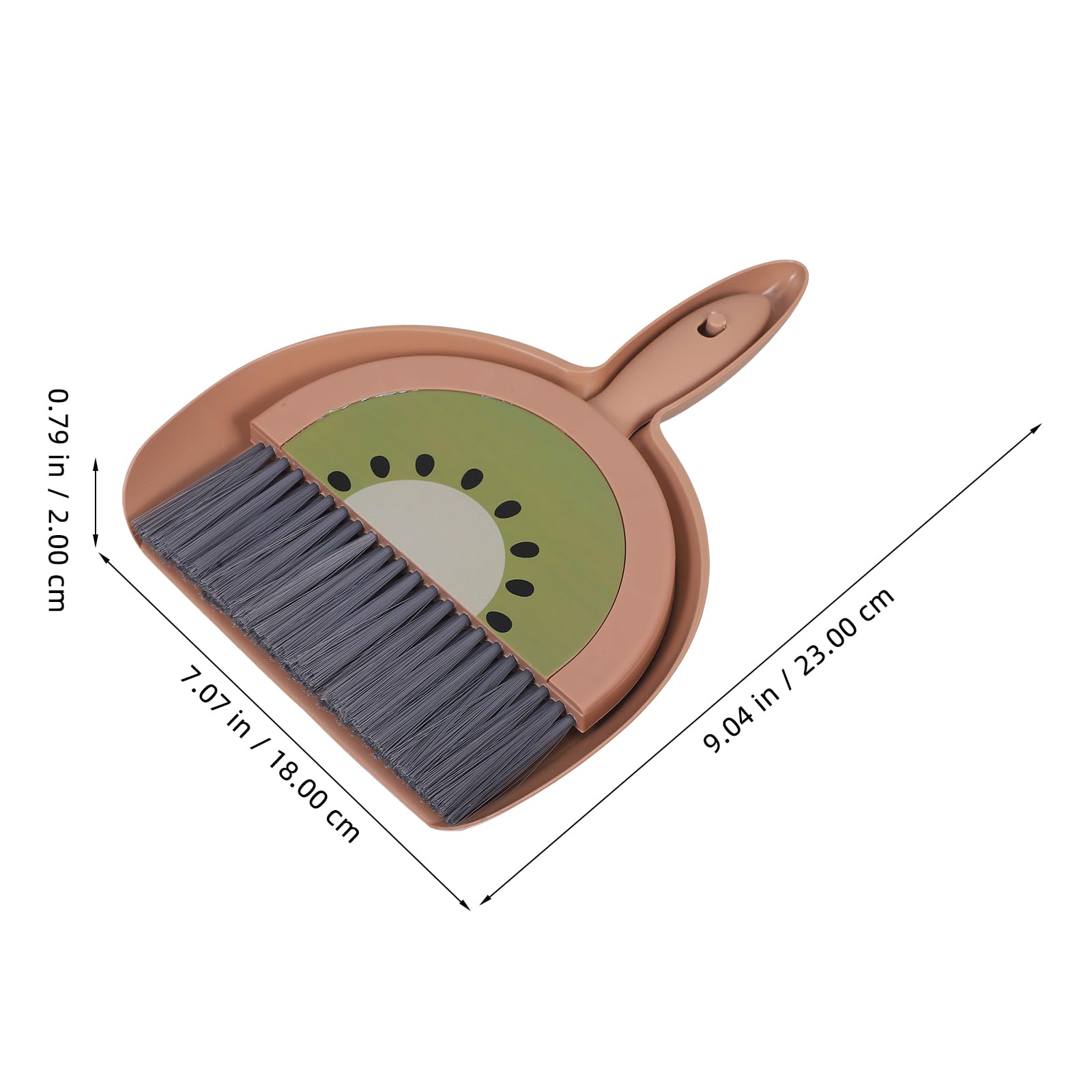 LUOZZY 2 Sets Small Broom and Dustpan Set Desktop Small Sweep Broom with Dustpan Cleaning Tools for Home Office Tabletop Supplies - Brown Kiwi