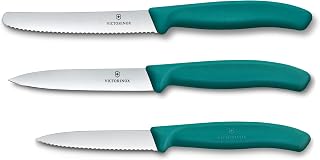 Victorinox Swiss Classic Küchenmesser Set, 3-tlg, Gemüsemesser, Grün