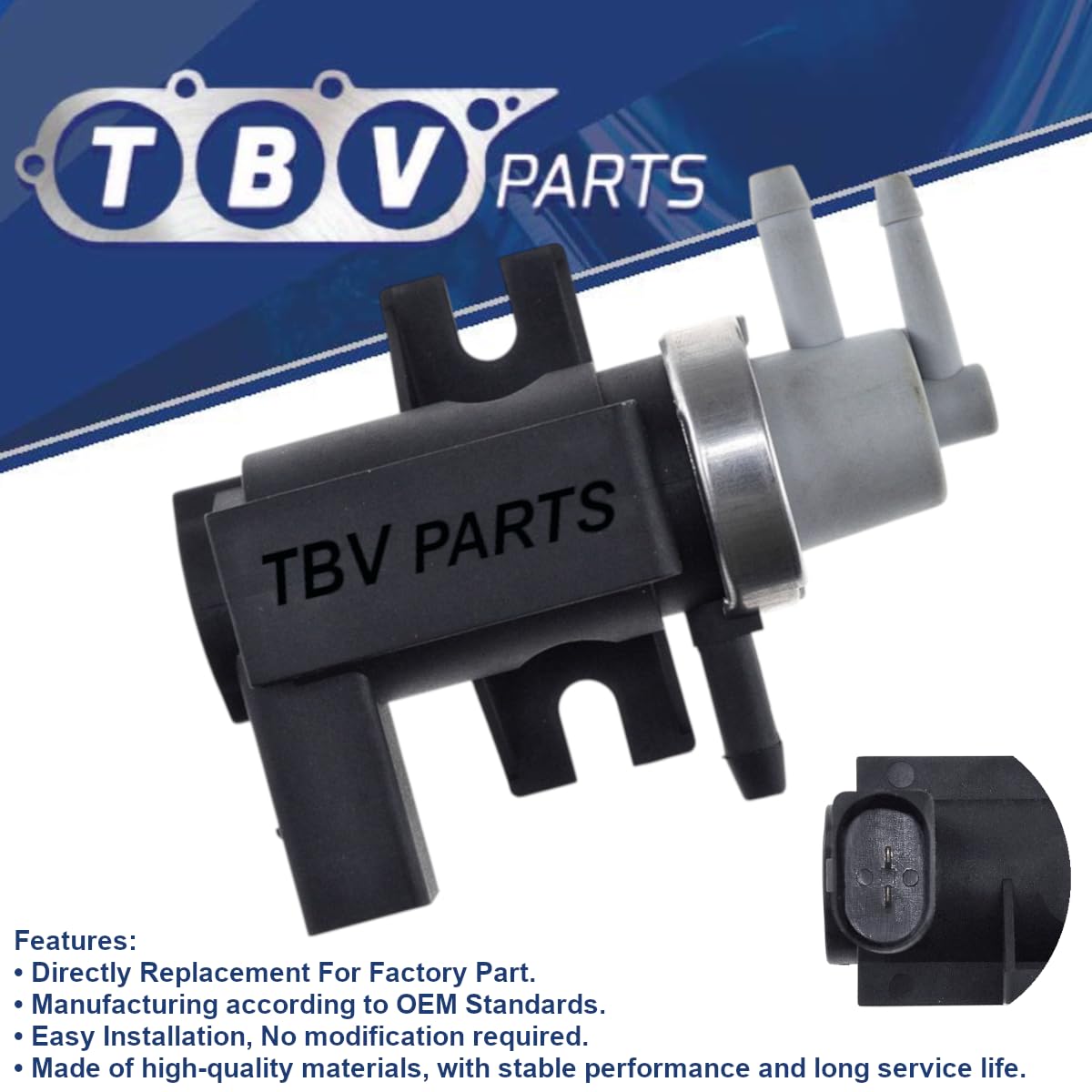 Electroválvula Solenoide 1.9/2.0TDI 1K0906627E 1J0906627A 959289 555173 83840 7.02184.01.0 8029055 Transductor de presión para A3 A4 Golf Leon Fabia