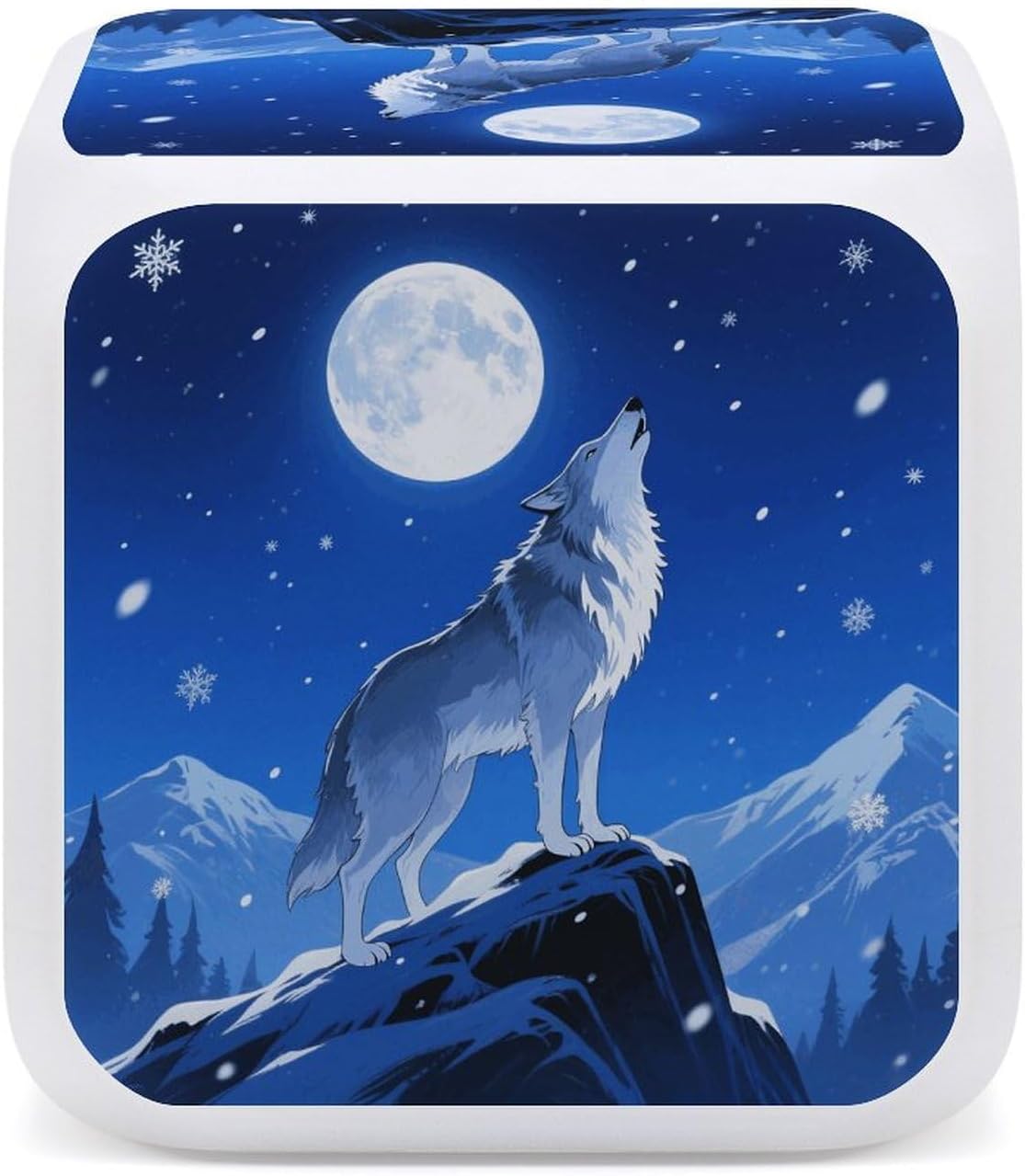 Night Light Alarm Clock, 7 Color Changing, Wolf image 5
