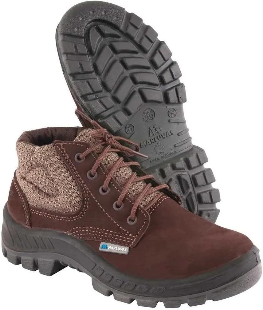 Botina Nobuck Café 50B26-CB-BP Marluvas Biqueira Plástica Botina Nobuck Café 50B26-CB-BP Marluvas Biqueira Plástica