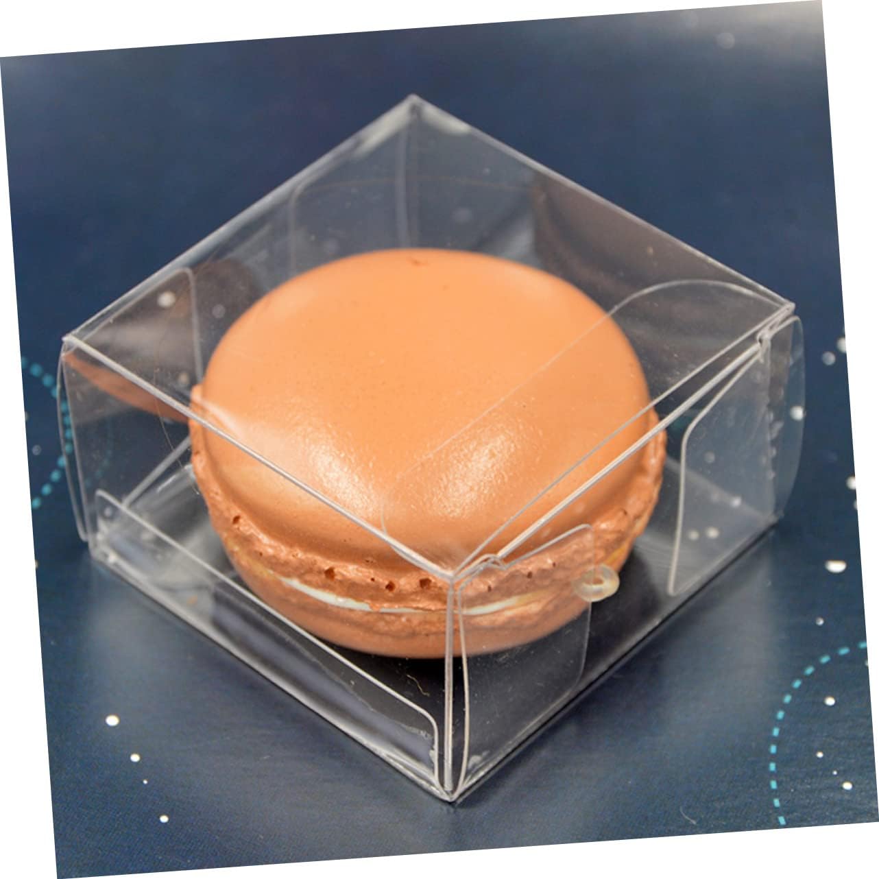 Xmas 50pcs Single Macaron Storage Box PET Multi Purpose