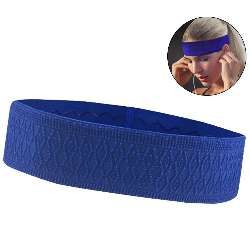 Zoylink Sport Headband Fitness Headband Sweat Absorbing Anti Slip Head Sweatband One Size Blue-picture-43
