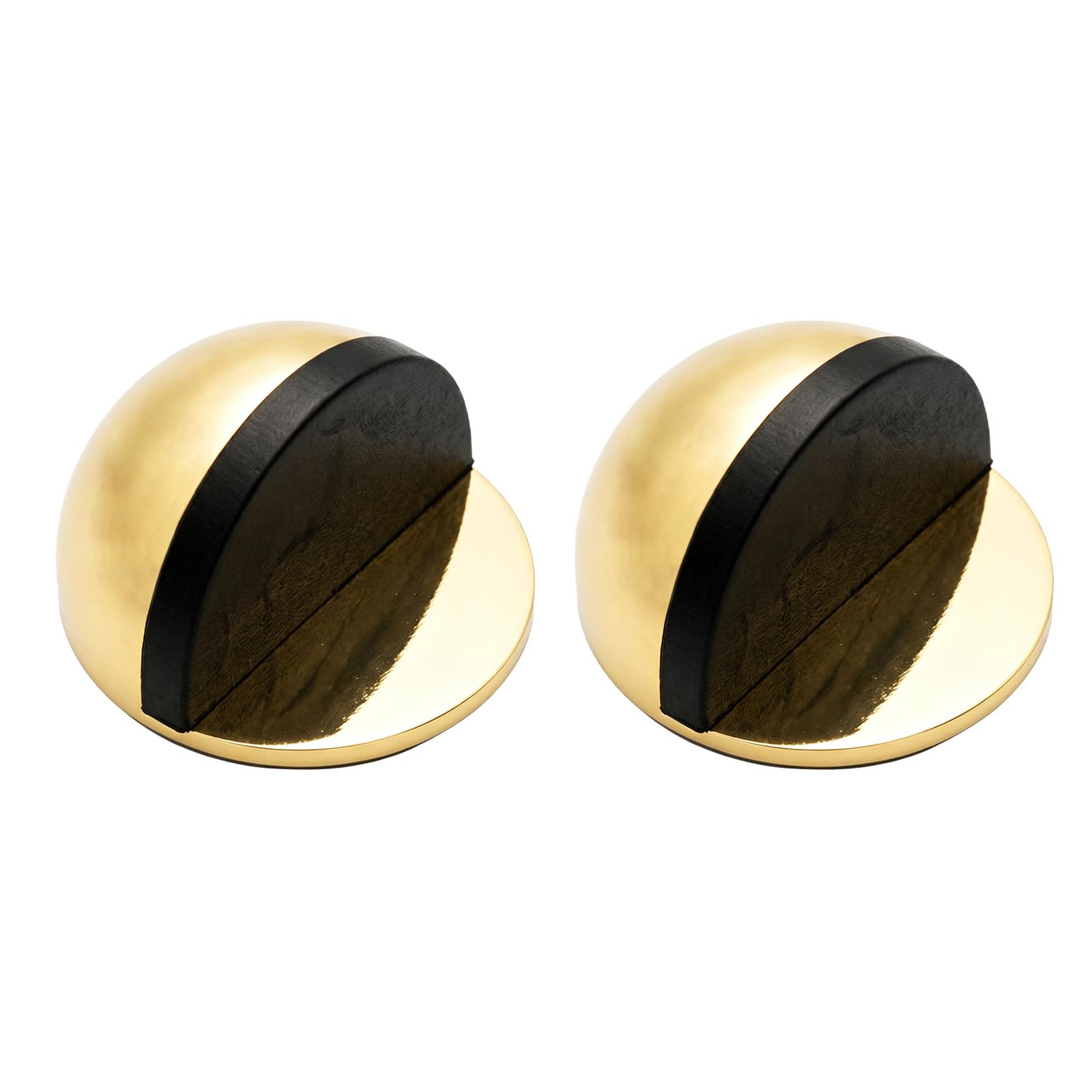 CZXCV Self Adhesive Floor Door Stoppers Oval Stainless Steel Door Stop Wall Protector for Hard Floors and Glass (2, Gold) โ image 1