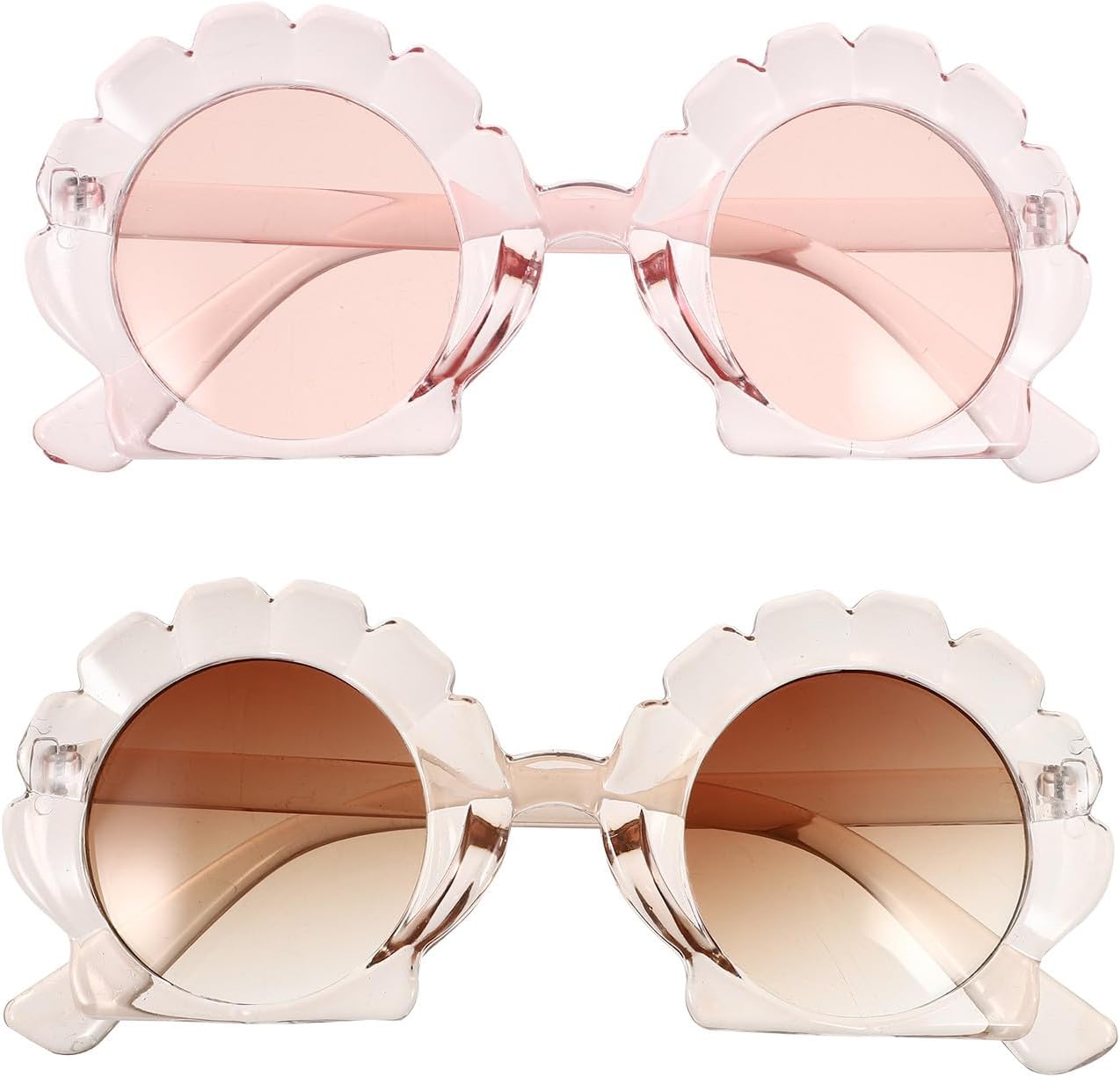 2 Pairs Sunglasses Set Tea UV Protection Fashion Outdoor Eyewear for Beach Party