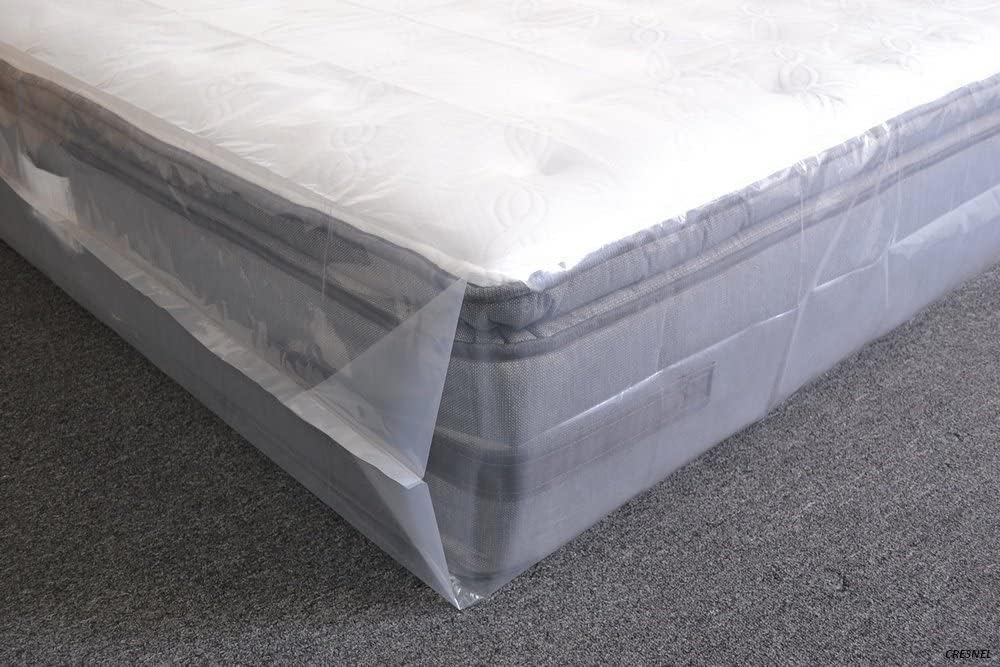 Mattress Bag for Moving & Long-Term Storage - Queen Size - Enhanced Mattress Protection with Extra Thick Tear & Puncture Resistance Polyethylene (Value Pack of 2pcs)