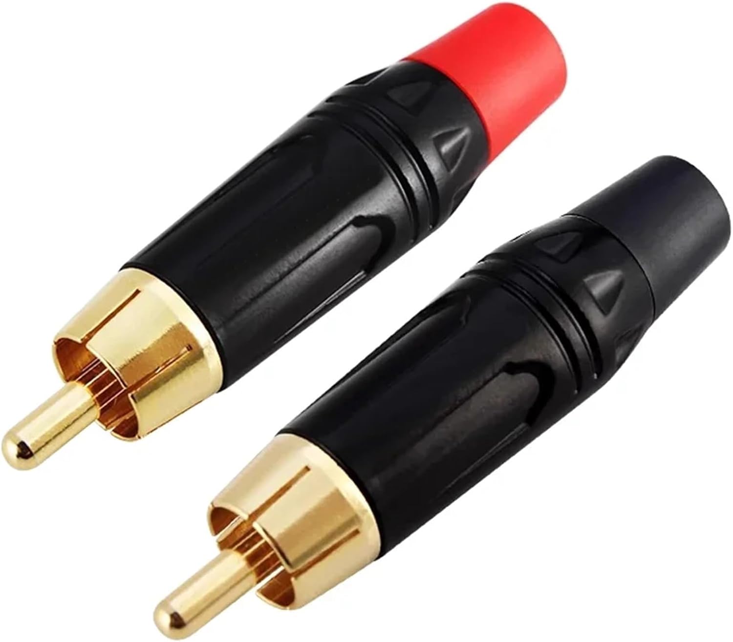 2/4/8/16PCS Audio and Video Connector Male Lotus Jack Black Plating Electrophoresis with Gold Plated Head(2pcs)