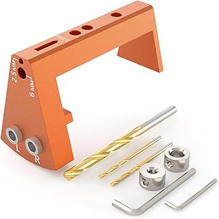 Undermount Drawer Drilling Guide - Durable Aluminum Drill Angle Guide w/Steel Inserts - Drill Guide Jig for Blum Tandem & Drawer Slide – Ideal Woodworking Tools Includes Drill Bits, Collars & More