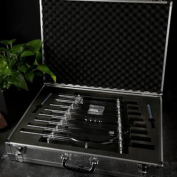 CDEFGABC 8 Note Quartz Crystal Singing Harp, Healing Instrument with Free Carrying Case and Mallet for Sound Therapy Size 440Hz