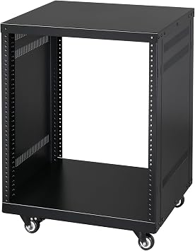 Ktaxon 12U AV Rack|19-Inch Server Equipment Rack Audio Rack |Tool Included | Universal Network Server Case with Removable Side Panels and Lockable Casters, Special Vent Design for Server Rack Mounting