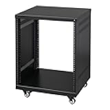 Ktaxon 12U Rack, 4/12/16/22U AV Rack Recording Studio Racks with Removable Side Panels, Lockable Casters and Special Vent Design, Server Rack for 19 Inch Rack Mounting (12U)