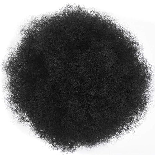 Miniatura 2 de Cola de caballo afro alta con cordón para cola de caballo, moño updo, pelo corto rizado y rizado, tamaño grande para mujer negra (1B#)