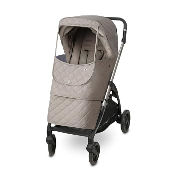Melange Padded Universal Stroller Weather Shield, Insulated, Water-Repellent, Thermal Protection for Rain, Snow, Wind & Cold, Fall & Winter, Forward and Rear Facing Compatible Beige