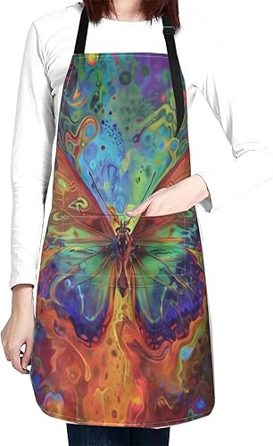 Miniatura 18 de Waterproof Apron With 2 Pockets,Kitchen Chef Aprons Bibs For Cooking Baking Painting Gardening Grooming Color-12