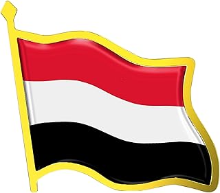 Yemen Flag Lapel Pin - Enamel Metal National Badge | World Travel Souvenir Gifts for Men & Women | Country Flag Patriotic Brooch Bulk Pack of Pins for Hat, Tie, Clothes, Backpack (1pc)