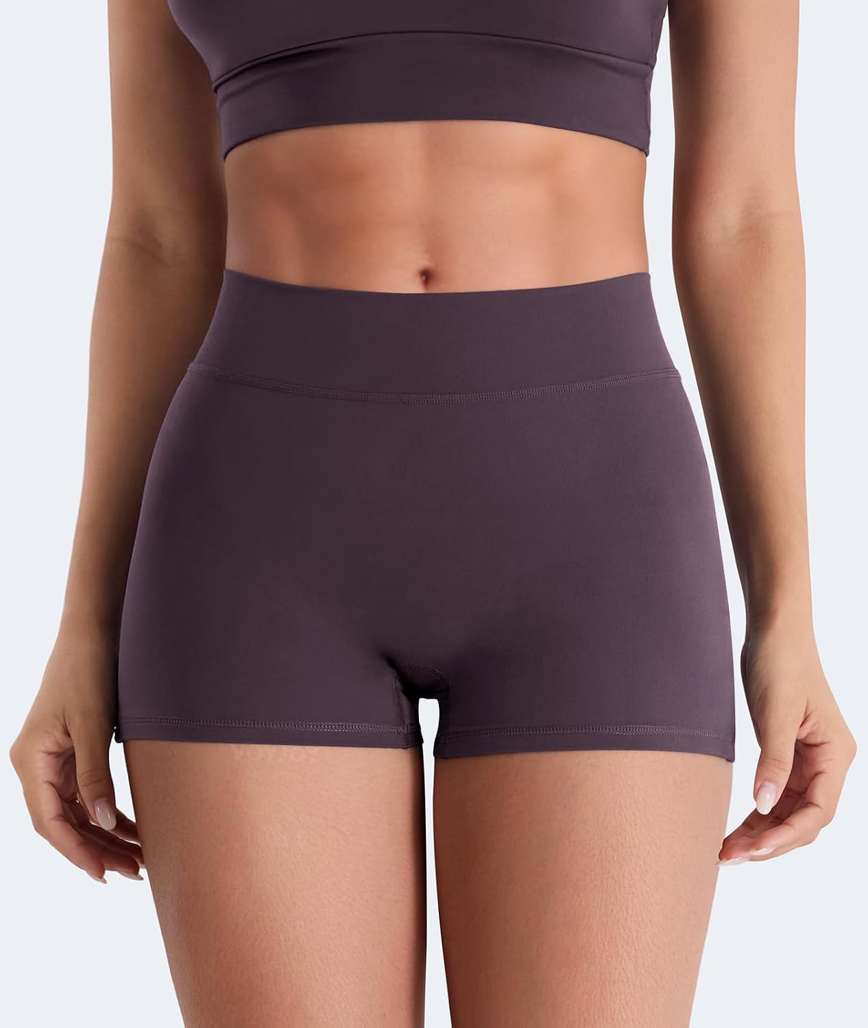 VOYJOY Biker Shorts Women Low Rise 3.6" No Front Seam Back Zipper Pocket | Short tights born to perform with extra storage, Buttery-soft fabric with a second-skin feel, Sculpting back contour detail